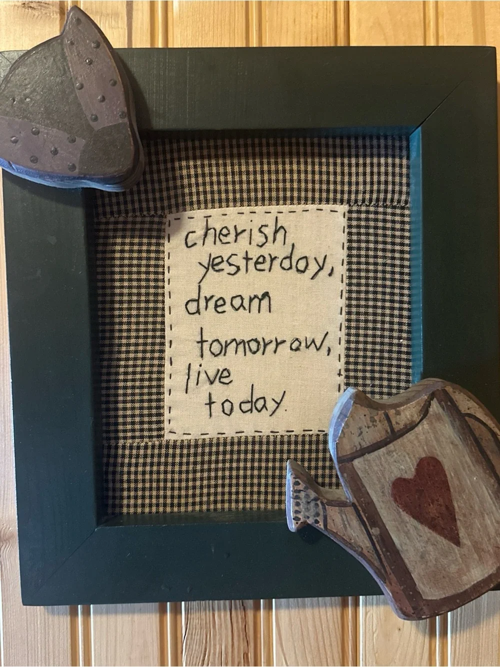 Primitive Wood Wall Art Decor Sign Cherish Yesterday Live Today Country Home